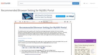Recommended Browser Setting for MySBU Portal - PDF