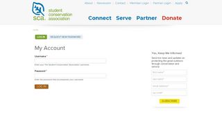 User account | The Student Conservation Association