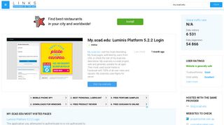 Visit My.scad.edu - Luminis Platform 5.2.2 Login.
