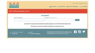 Recommender Portal - - My School DC | Learn • Apply • Enroll - DC.gov