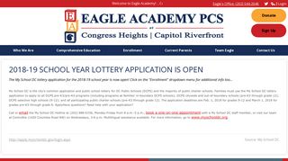 2018-19 School Year Lottery Application is Open - Eagle Academy ...