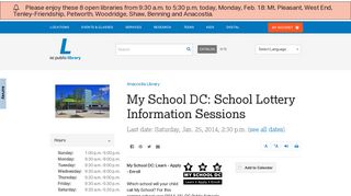 My School DC: School Lottery Information Sessions | District of ...