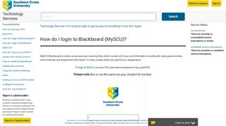 How do I login to Blackboard (MySCU)? – Technology Services
