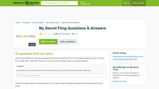 My Secret Fling Questions & Answers - ProductReview.com.au