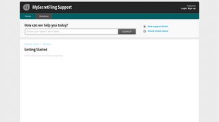 Getting Started : MySecretFling Support