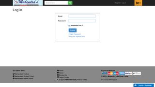 Log in - Mahendra's MyShop Portal