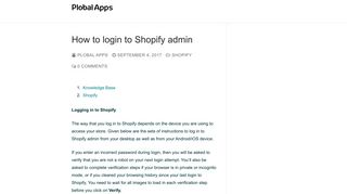 How to login to Shopify admin - - Plobal Apps