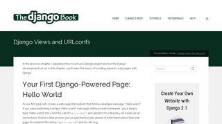 Django Views and URLconfs - Python Django Tutorials