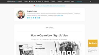 How to Create User Sign Up View - Simple is Better Than Complex
