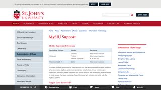 MySJU Support | St. John's University