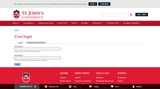 User login - St. John's University