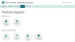 Student Support | MyLab Reading & Writing Skills | Pearson