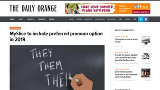 MySlice to include preferred pronoun option in 2019 - The Daily Orange