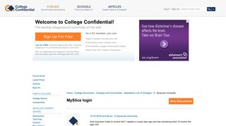 MySlice login — College Confidential