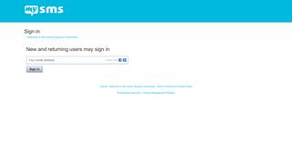 Sign in – Welcome to the mysms Support Community
