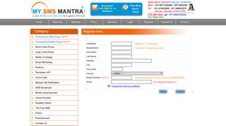 Register | Registration for Bulk SMS Service ... - Mysmsmantra.com