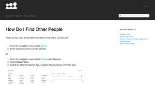 How Do I Find Other People - Myspace help center