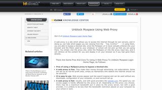 Unblock Myspace Using Web Proxy - Idcloak
