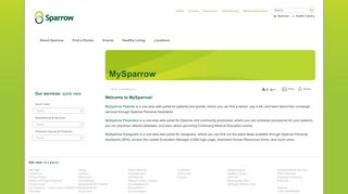 MySparrow - MySparrow - Sparrow Health System