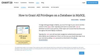How to Grant All Privileges on a Database in MySQL - Chartio