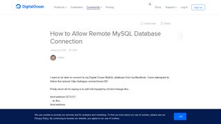 How to Allow Remote MySQL Database Connection | DigitalOcean