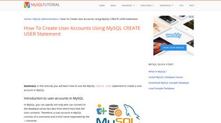 How To Create User Accounts Using MySQL CREATE USER statement