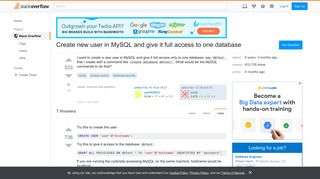 Create new user in MySQL and give it full access to one database ...