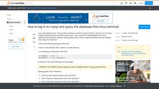 how to log in to mysql and query the database from linux terminal ...