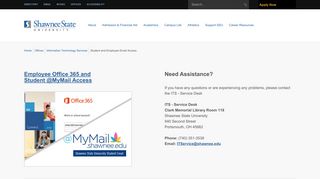 Student and Employee Email Access | Shawnee State University