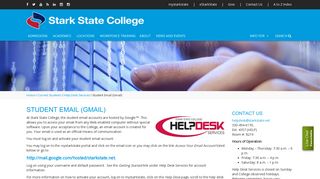 Student Email (Gmail) | Stark State College - North Canton, Ohio