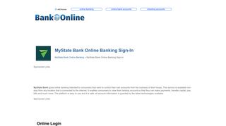 MyState Bank Online Banking Sign-In - Bank Online