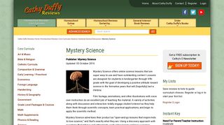 Mystery Science - Cathy Duffy Reviews