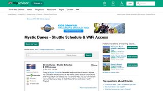 Mystic Dunes - Shuttle Schedule & WiFi Access - Orlando Forum ...