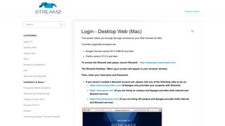 Login - Desktop Web (Mac) - Stream2 Support