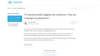 I'm having trouble logging into mySunrun. How do I change my ...
