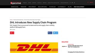 DHL Introduces New Supply Chain Program