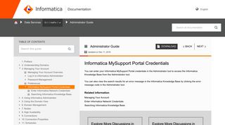 Informatica MySupport Portal Credentials