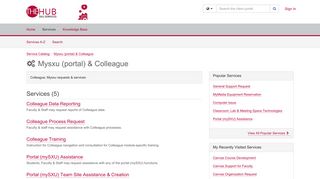 Service Catalog - Mysxu (portal) & Colleague - TeamDynamix