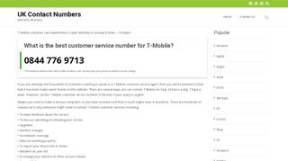 T-Mobile Customer Service Number - 0844 776 9713 - UK Contact ...