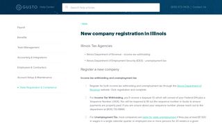 New company registration in Illinois - Gusto Support