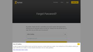 Forgot Password? - mytaxi - The Taxi App