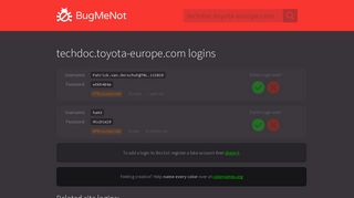 techdoc.toyota-europe.com logins - BugMeNot