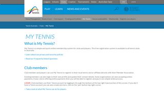 My Tennis | Clubs | Tennis Australia
