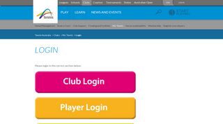 Login | My Tennis | Clubs | Tennis Australia