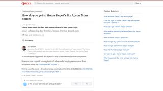 How to get to Home Depot's My Apron from home - Quora