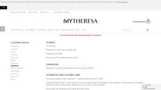 Payment Information | mytheresa.com