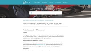 How do I delete/cancel my MyTime account? – Help Center