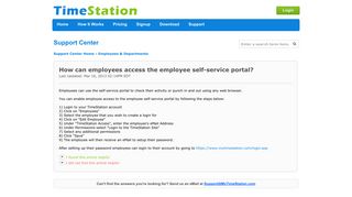 MyTimeStation - How can employees access the employee se...