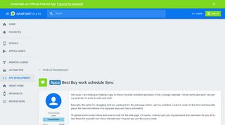 Best Buy work schedule Sync - Android Development | Android Forums