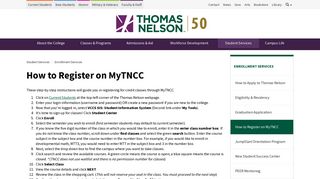How to Register on MyTNCC | Thomas Nelson Community College